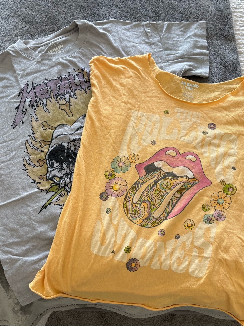 American Eagle Outfitters Yellow Graphic Tongue Tee